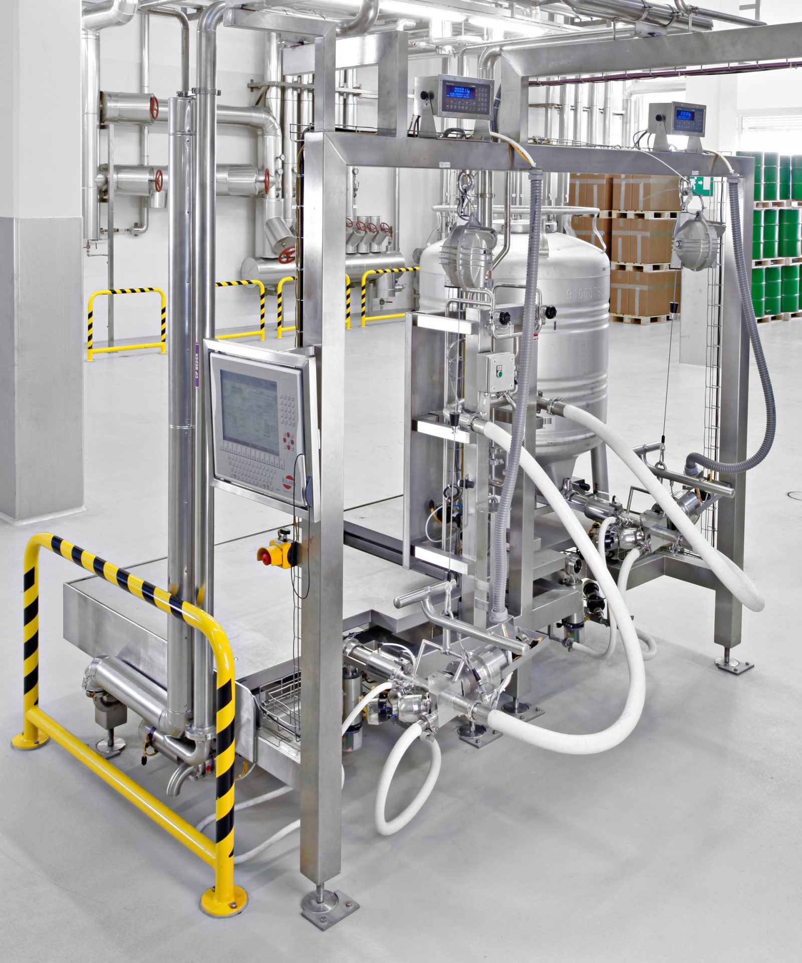Ruland Container Handling Containerstation mit Behälter, Touch Panel-Bedienung