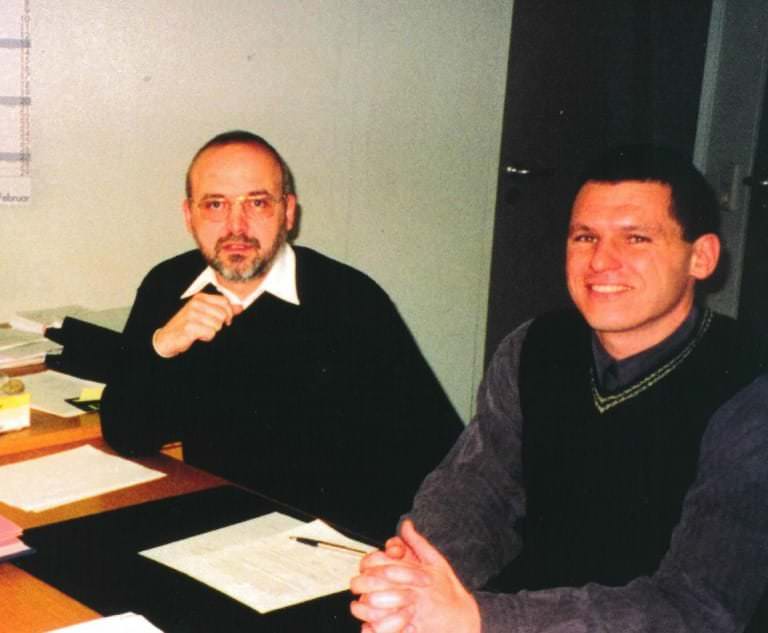 Jürgen Kutzer und Günter Ruland bei der Unternehmensgründung