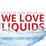 Grafik We love liquids, Ruland 20 years anniversaire mit Welle