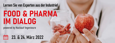 Logo learn from experts in the industry, Food & Pharma in dialogue, 23/24.03.2022