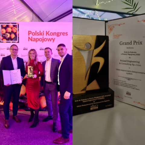 Ruland Poland wins innovation award for process solution in the beverage industry Bild mit Preisträgern und Preis