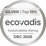 logo ecovadis Top 15, Silber Rating, Dec 2025