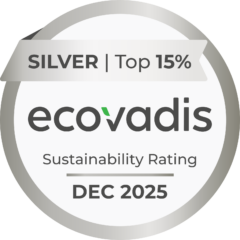 logo ecovadis Top 15, Silber Rating, Dec 2025